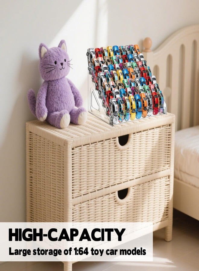 Hlimior 3 Pack 7-Tier Toy Cars Display Shelf for Hot Wheels Display Case Storage Organizer for 1/64 Scale Toy Cars-Hold 63 Toy Cars Clear Model Car Case Holder Container Shelf (Only case) - Image 5